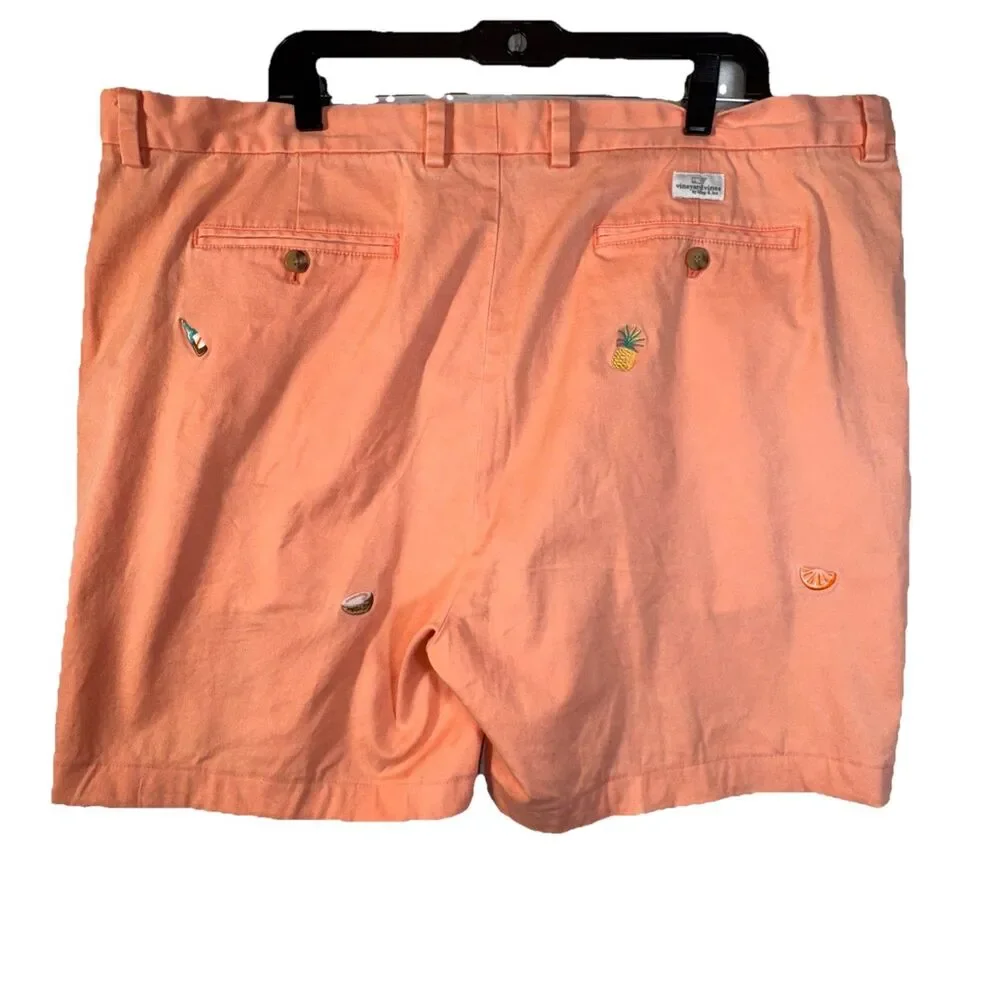 Vineyard Vines Men’s Size‎ 42 Pink Embroidered Tropical Cocktail Chino Shorts